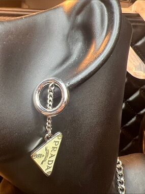 Silver-Tone Triangle Drop Earrings